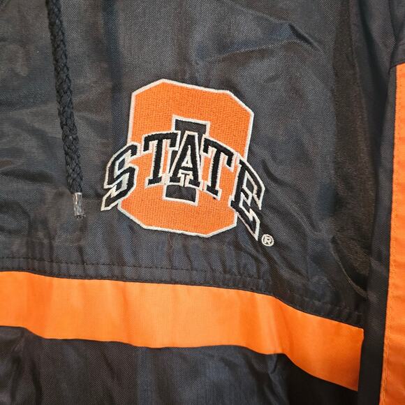 Vtg Oklahoma State University Windbreaker Jacket Men Lg OSU Cowboys Orange Black - Picture 2 of 10